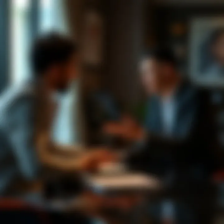Negotiating Rental Terms Negotiation at a rental meeting between owner and renter