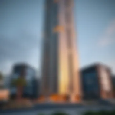 Al Ghadeer Tower Facade Overview Stunning view of Al Ghadeer Tower's facade showcasing its modern design