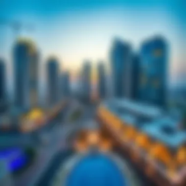 Panoramic shot highlighting the prime location of Al Habtoor developments