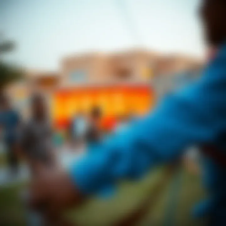 Engaging Community Life in Al Hamra Village Vibrant community life in Al Hamra Village with people enjoying outdoor activities