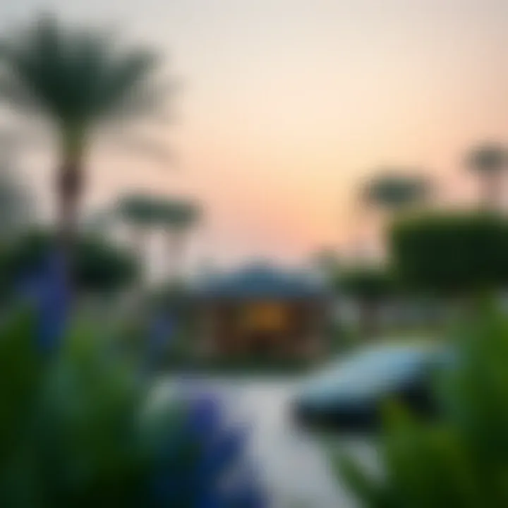 Serene Landscaped Gardens of Al Hamra Village Beautifully landscaped gardens and parks in Al Hamra Village