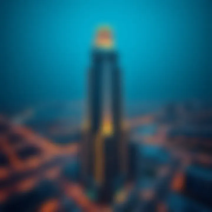 Aerial view of Al Ikhlas Tower showcasing its modern architecture