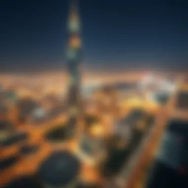 Aerial view of Dubai illustrating the prime location of Al Majara Tower