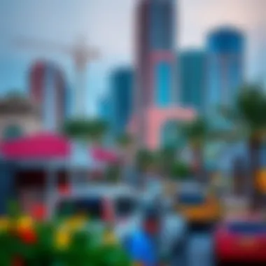 Vibrant neighborhood surrounding Al Majara Tower contributing to its appeal