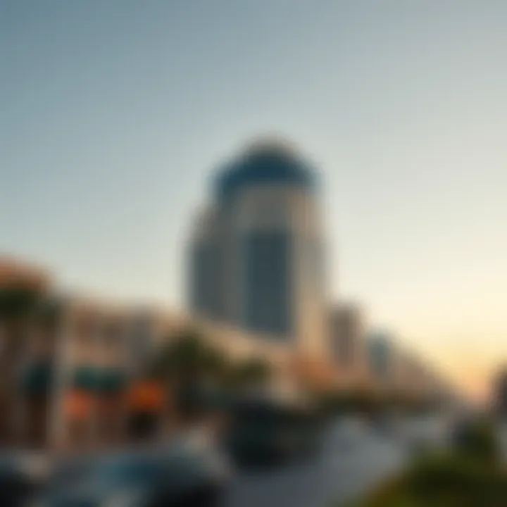 Panoramic Shot of Hamdan Street with Al Mansoori Building Panoramic view of Hamdan Street featuring Al Mansoori Building