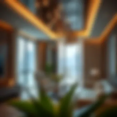 Interior view of a luxury apartment in Al Raha Gardens Plaza showcasing modern design