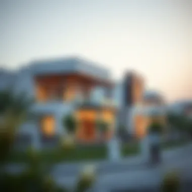 Modern architecture of properties in Al Tawar 3 reflecting luxury living