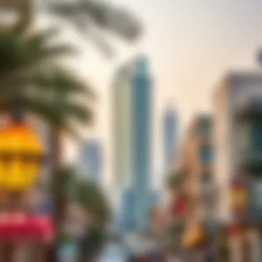 Vibrant Surroundings of Al Thuriah Tower Vibrant neighborhood surrounding Al Thuriah Tower