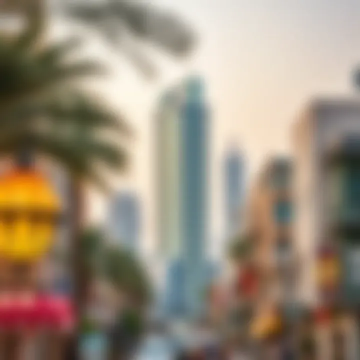 Vibrant Surroundings of Al Thuriah Tower Vibrant neighborhood surrounding Al Thuriah Tower