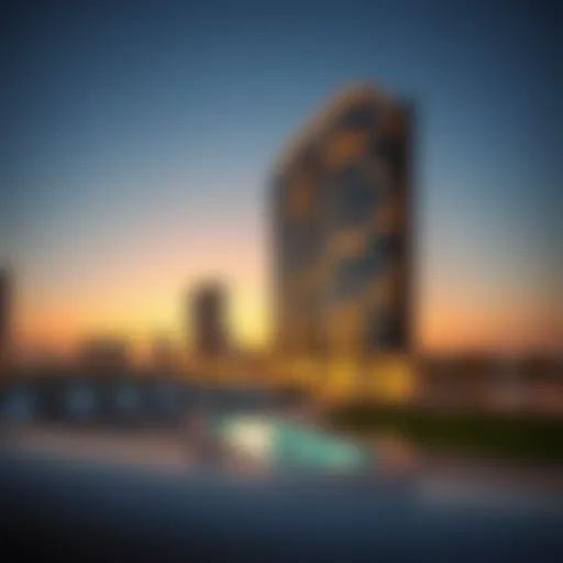 Al Thuriah Tower: A Sunset Marvel Stunning view of Al Thuriah Tower at sunset