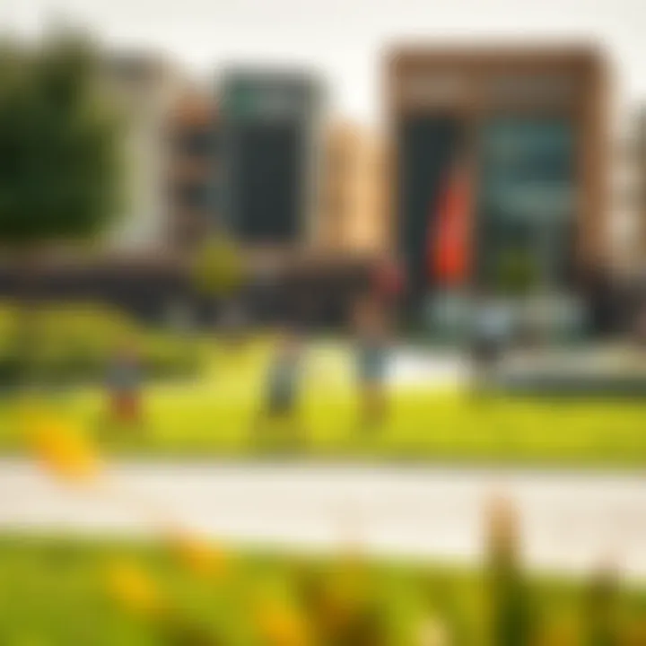 Community Life in Al Warqa Community park in Al Warqa with families enjoying outdoor activities