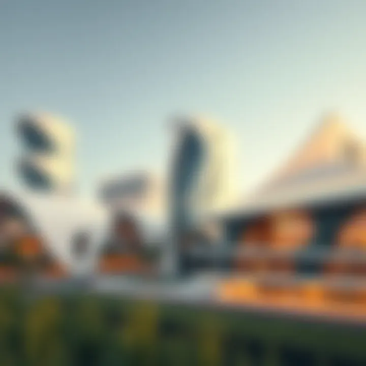 Modern architectural designs representing innovation in urban planning