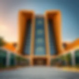 Stunning architectural view of Apricot Tower showcasing its unique design