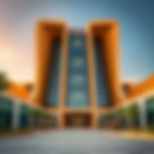 Stunning architectural view of Apricot Tower showcasing its unique design