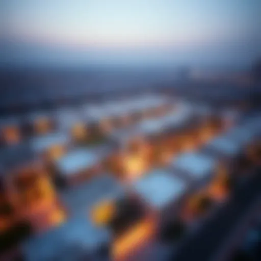 Aerial view of Aster Al Quoz showcasing its unique architecture
