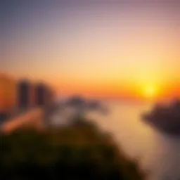 Stunning view of Badrah Waterfront at sunset