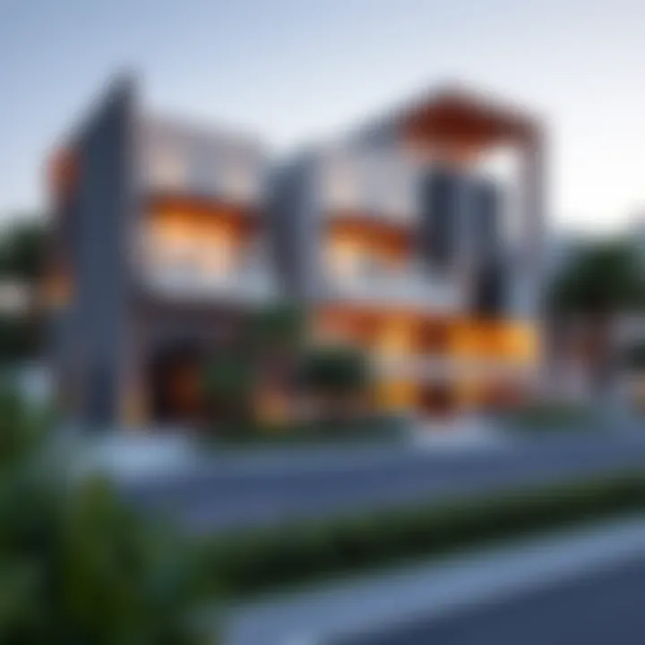 Modern architecture in بني ياس غرب highlighting unique residential designs.