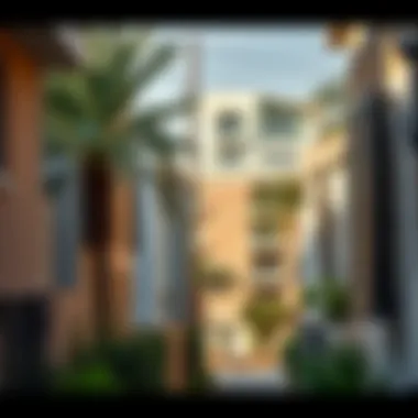 View of Blueground property in a vibrant Dubai neighborhood