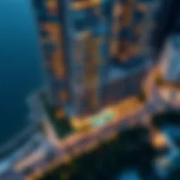 Aerial view of Bluewaters Residences Building 2 showcasing its modern design