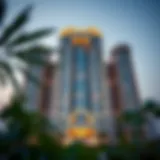 Stunning exterior view of Burj Al Nahda showcasing its architectural brilliance