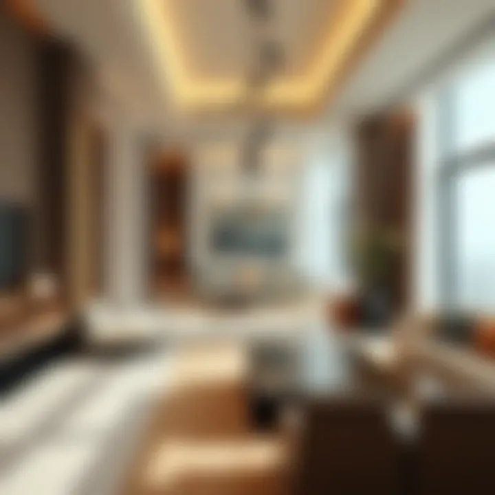 Luxurious interior of a residence in Burj Al Nahda highlighting modern design