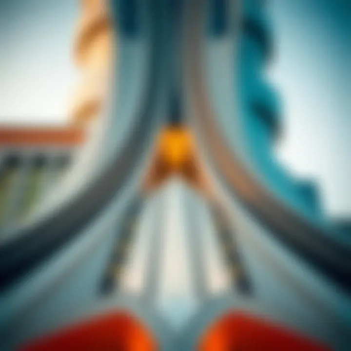 Architectural Features of Burj Daman Architectural details highlighting Burj Daman's unique design