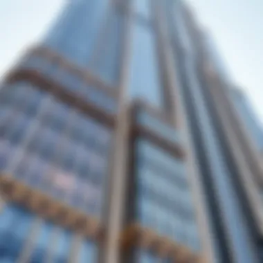 Architectural details of Burj Khalifa's facade