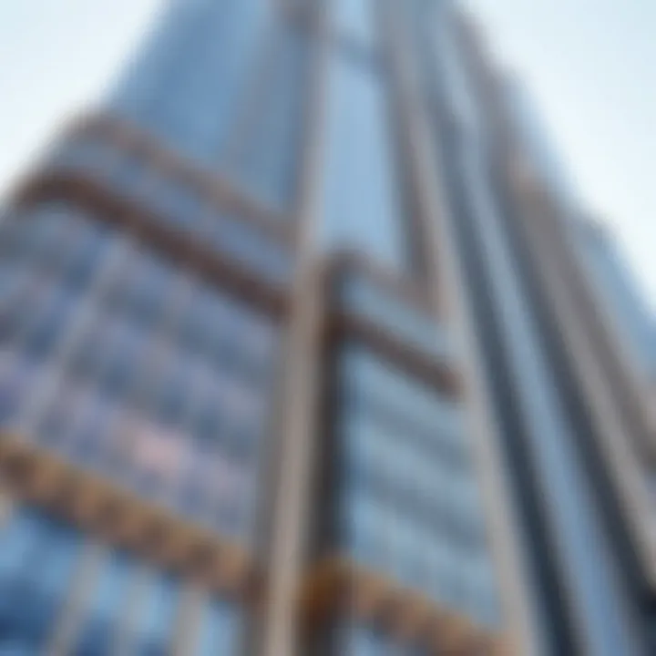 Architectural details of Burj Khalifa's facade