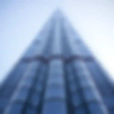 Close-up of Burj Khalifa's unique façade and structural details
