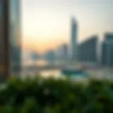 Stunning view of the Business Bay Damac Tower reflecting the skyline