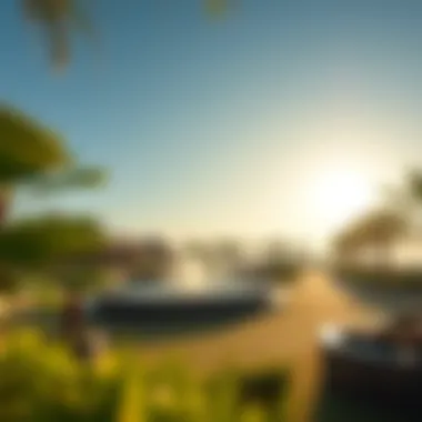 Lush landscaping and high-end amenities at Bvlgari Island