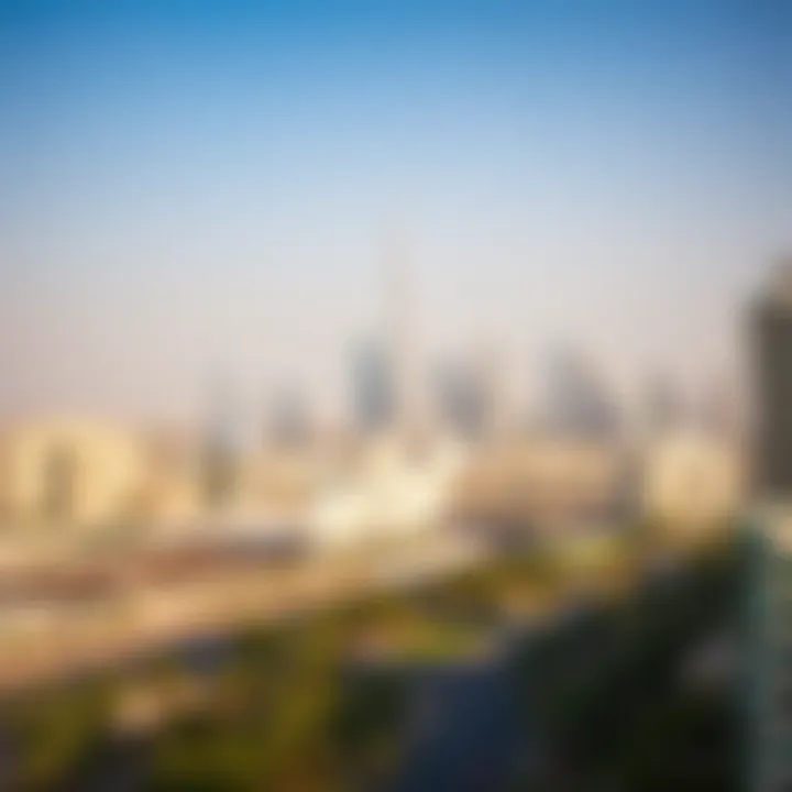 Dubai Skyline from Canal Heights A panoramic view of Dubai from Canal Heights, emphasizing its market position