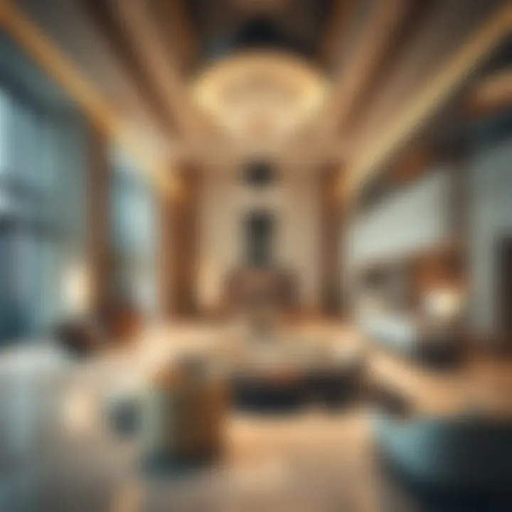 Luxurious lobby interior of Ciel Hotel with modern furnishings