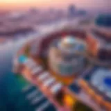 Aerial view of Cinque Dubai showcasing its stunning architecture and surroundings