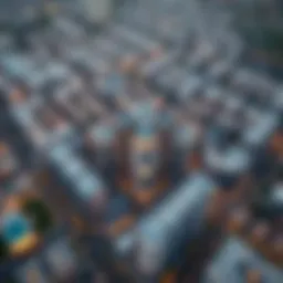 Aerial view of City Max Hamdan showcasing its modern architecture and layout