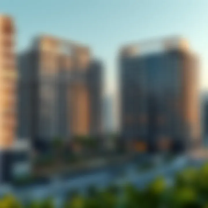 Modern residential buildings in City Max Hamdan highlighting real estate options