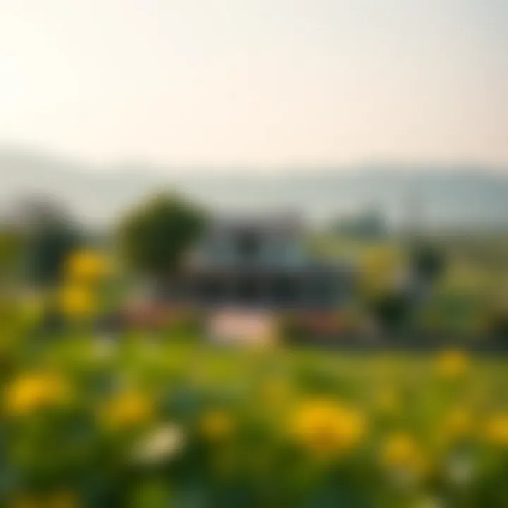 Picturesque Farmhouse Surroundings Beautiful landscape surrounding a farmhouse