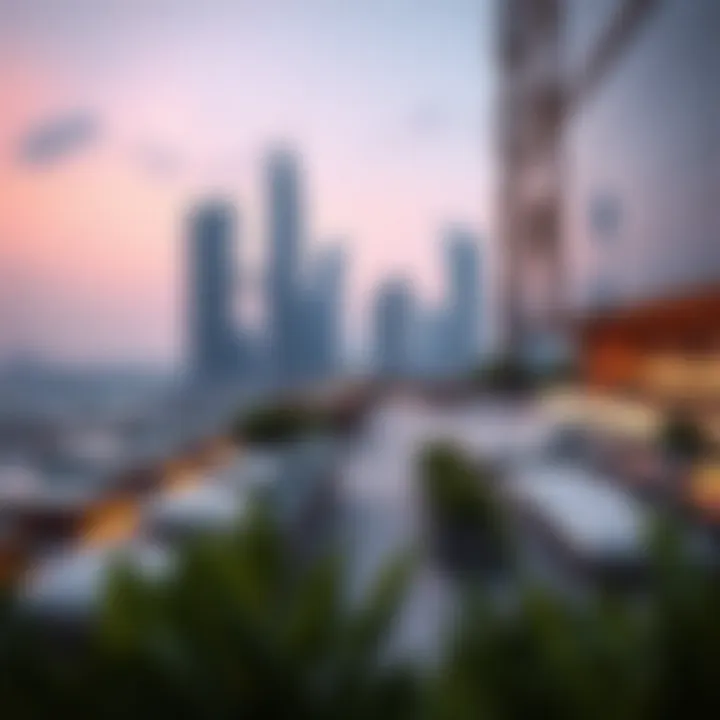 Artist's rendering of Continental Tower's rooftop amenities and leisure spaces