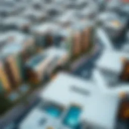 Aerial view of Creek Heights showcasing modern architecture