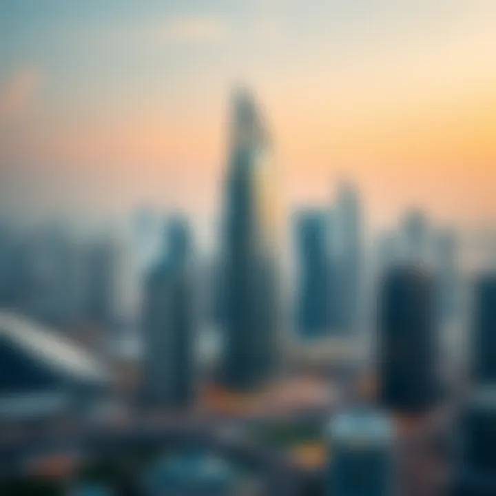 Contextual view of Creek Horizon Tower One within Dubai's skyline