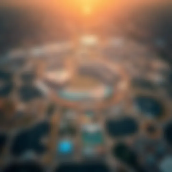 Aerial View of Dubai Land Project Aerial view of the Dubai Land Project showcasing its vast development areas