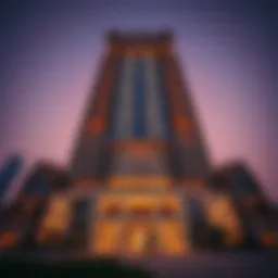 The stunning façade of Damas Tower showcasing its modern architectural design.