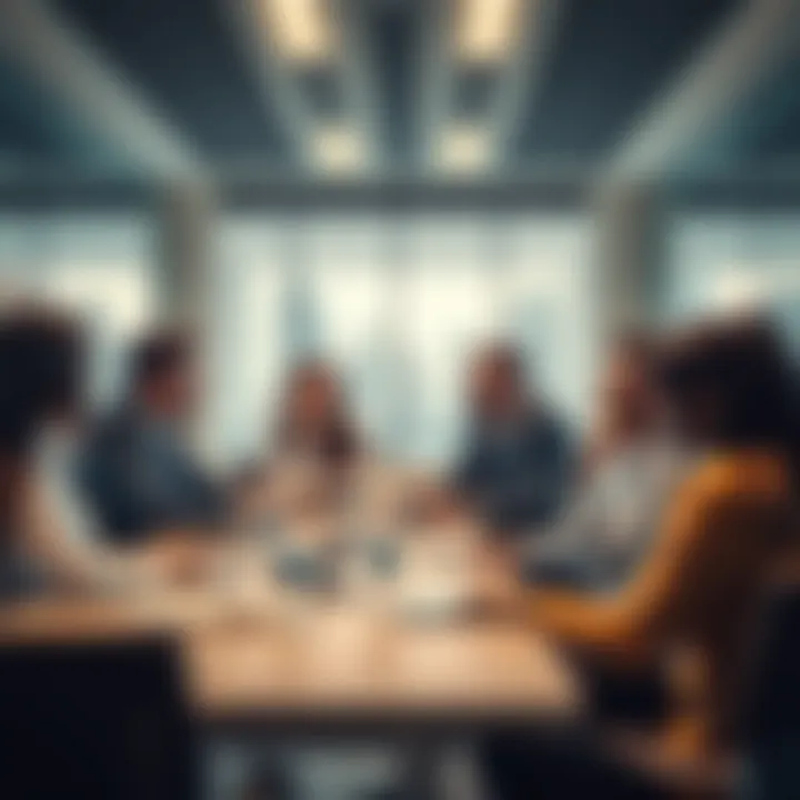 Business professionals engaged in discussions in a conference room at Deira Business Center.