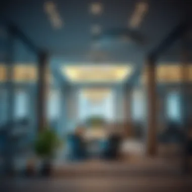 Contemporary Office Interiors at Deira Business Center Interior of a modern office space within the Deira Business Center highlighting its facilities.