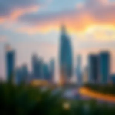 Business Bay skyline highlighting the strategic location of Dolphin Tower