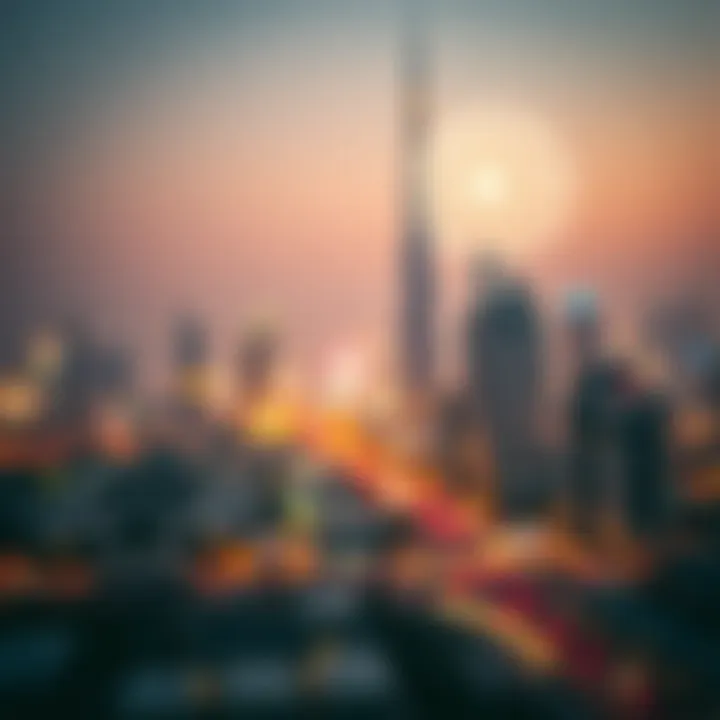 Dubai skyline during holiday celebrations