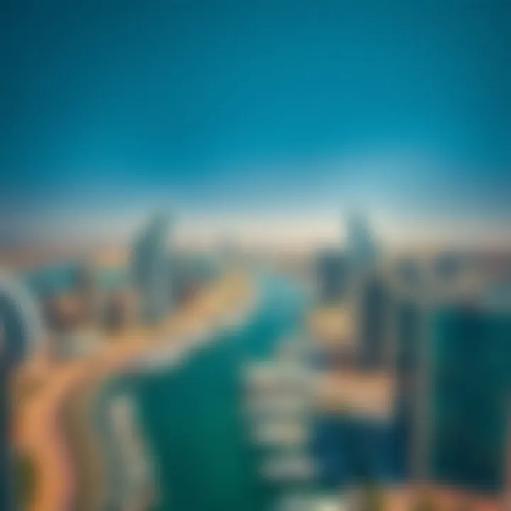 Aerial view of Dubai Marina showcasing its iconic skyline