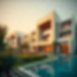 Stunning view of Dubai Oasis Residence showcasing its modern architecture