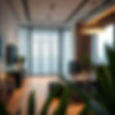 Interior of a modern property management office in Dubai