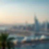 Dubai Skyline: Gateway to Global Travel A stunning skyline view of Dubai with iconic landmarks
